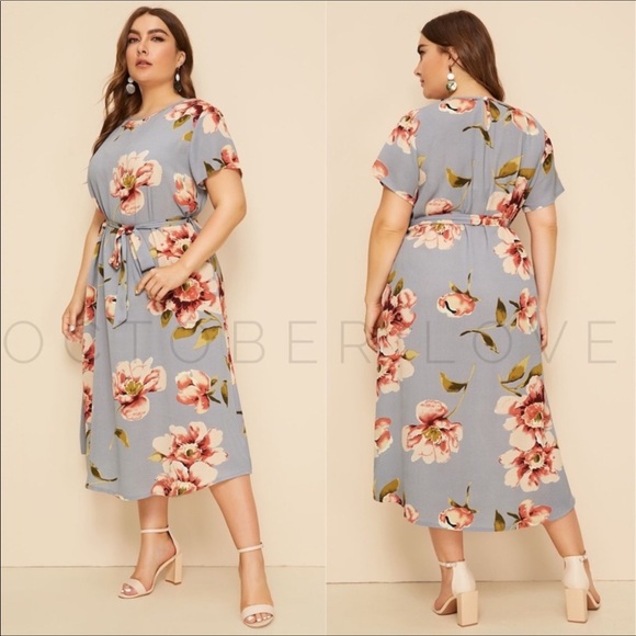 Curvy Fit Floral Midi Dress 🌺🌺 - Picture 3 of 3